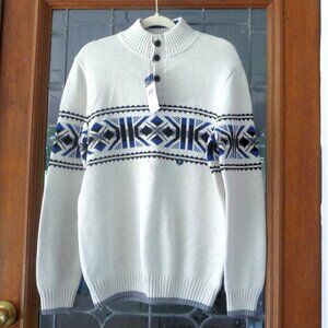 Chaps Cotton Mockneck Pullover Sweater SMALL